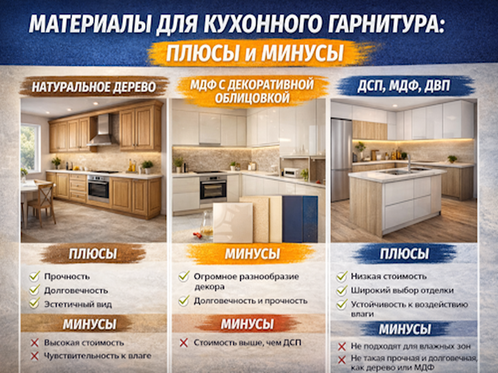 Какую выбрать кухню: обзор материалов